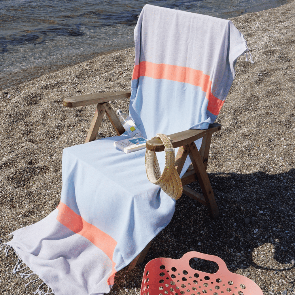 2-in-1 Beach Towel Bag in Grey & Charcoal – Made from Recycled Cotton