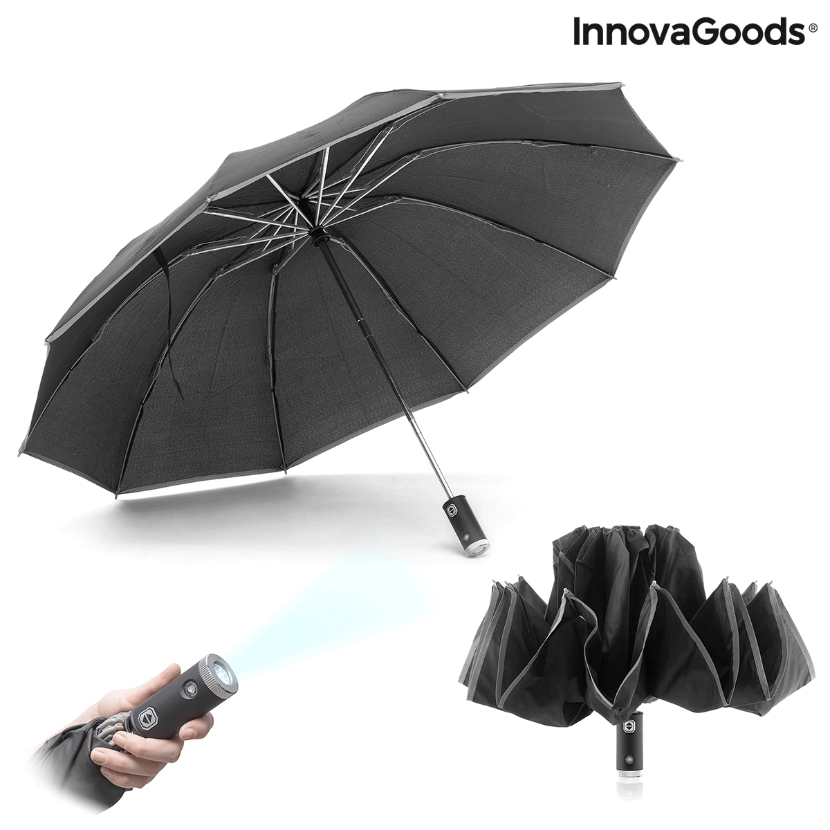 Folding Inverted Umbrella with LED Light!