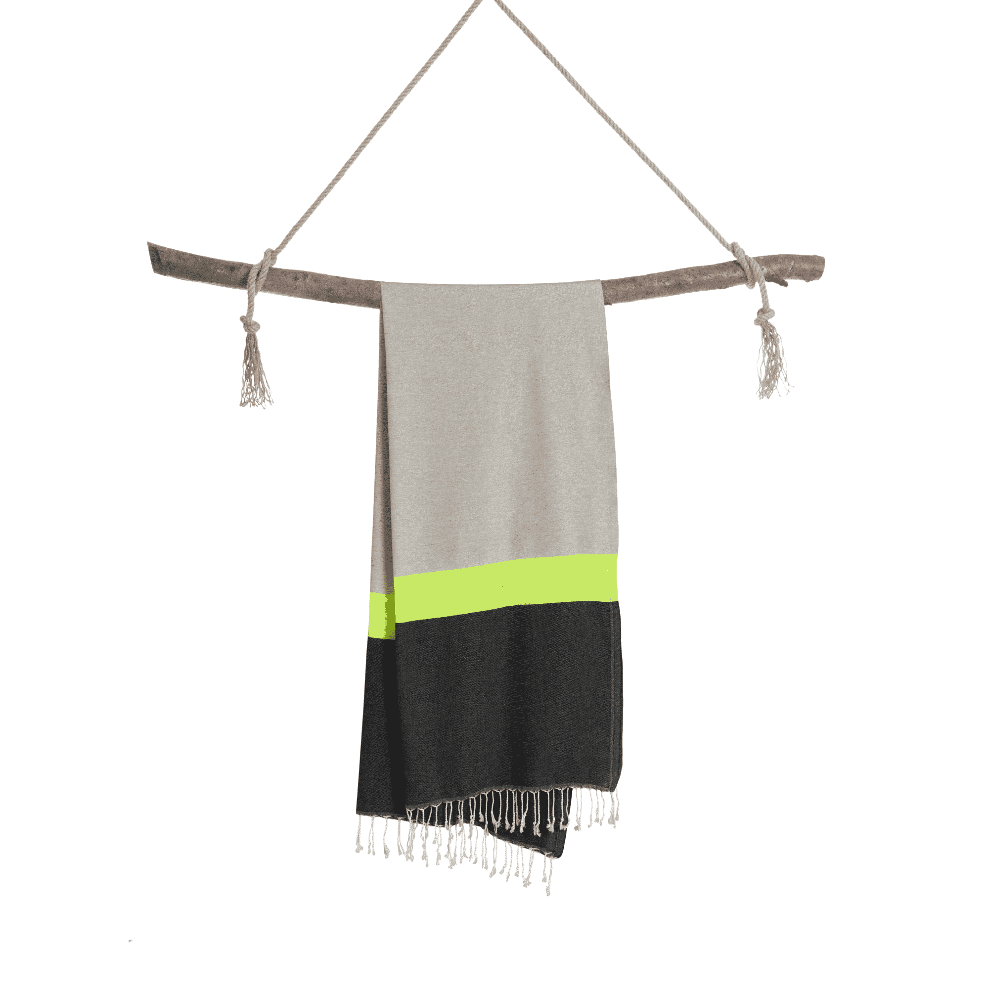 2-in-1 Beach Towel Bag in Grey & Charcoal – Made from Recycled Cotton