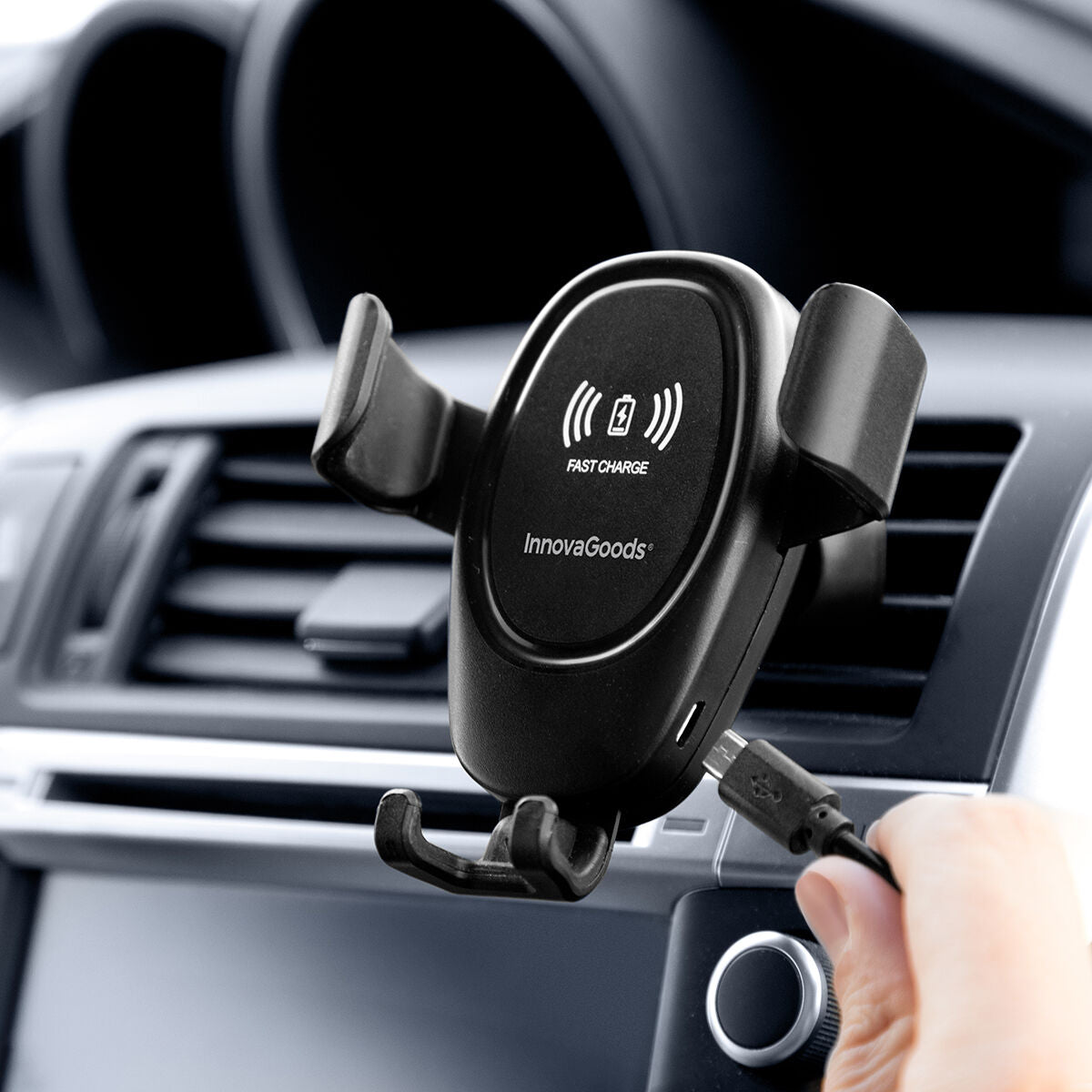 Tired of just a Normal Mobile Phone Holder for your CAR ? Well this one has Wireless Charging incorporated 2-in-1 !!