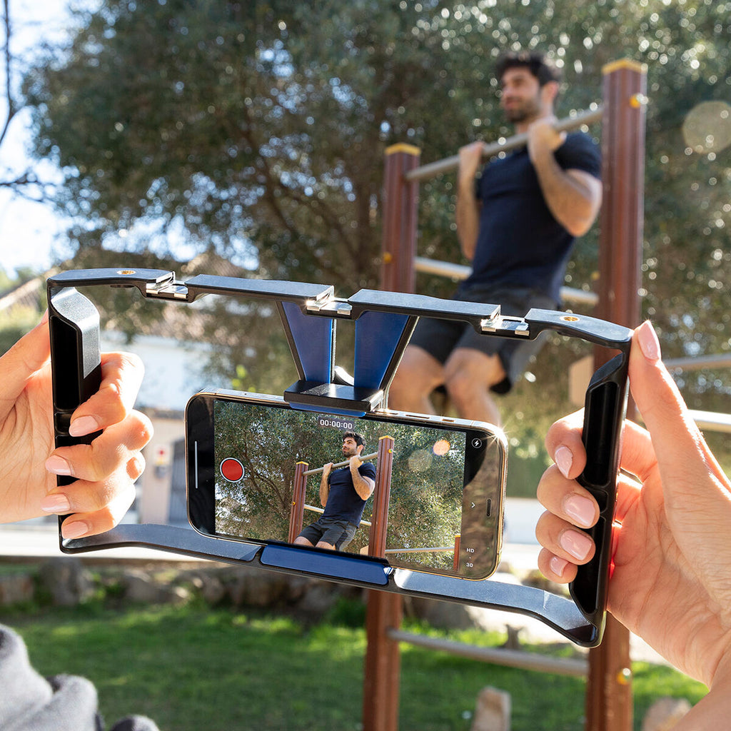 Smartphone Holder with Manual Stabiliser to film like a PRO with your iPhone PRO or Android!!